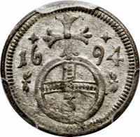 German States coin 3 Pfennige - Leopold I (1661 - 1679) reverse reverse of 3 Pfennige - Leopold I (1661 - 1679) coin with KM# 438 from German States.