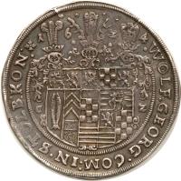 German States coin 1 Thaler - Wolfgang Georg (1624 - 1626) obverse obverse of 1 Thaler - Wolfgang Georg (1624 - 1626) coin with KM# 52 from German States.