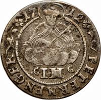 German States coin 3 Petermenger - Karl Josef (1712 - 1715) reverse reverse of 3 Petermenger - Karl Josef (1712 - 1715) coin with KM# 205 from German States.