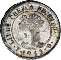 reverse of 1 Real - Provisional Coinage (1845 - 1849) coin with KM# 18b from Honduras.