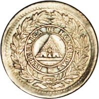 obverse of 5 Centavos (1884 - 1902) coin with KM# 48 from Honduras. Inscription: REPUBLICA DE HONDURAS