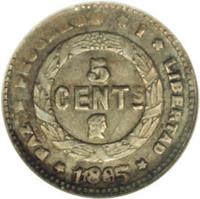 Honduras coin 5 Centavos (1886 - 1896) reverse reverse of 5 Centavos (1886 - 1896) coin with KM# 54 from Honduras.