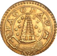 reverse of 1 Pagoda (1808 - 1815) coin with KM# 356 from India.