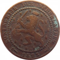 obverse of 1 Cent - Willem III / Wilhelmina (1877 - 1900) coin with KM# 107 from Netherlands. Inscription: KONINGRIJK DER NEDERLANDEN 1900
