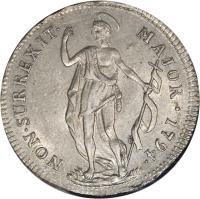 Italian States coin 1 Lira (1793 - 1795) reverse reverse of 1 Lira (1793 - 1795) coin with KM# 211a from Italian States. Inscription: NON · SURREXIT · MAIOR · 1794 ·