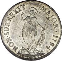 Italian States coin 2 Lire (1793 - 1796) reverse reverse of 2 Lire (1793 - 1796) coin with KM# 244 from Italian States. Inscription: NON · SURREXIT · MAIOR · 1794 ·