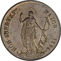 Italian States coin 8 Lire (1793 - 1797) reverse reverse of 8 Lire (1793 - 1797) coin with KM# 249 from Italian States. Inscription: NON · SURREXIT · MAIOR · 1796 ·