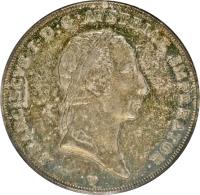 obverse of 1 Scudo - Franz I (1821 - 1835) coin with C# 8 from Italian States. Inscription: FRANCISCVS I · D · G · AVSTRIAE IMPERATOR.