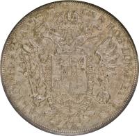 reverse of 1 Scudo - Franz I (1821 - 1835) coin with C# 8 from Italian States. Inscription: HVN · BOH · LOMB · ET VEN · - GAL · LOD · IL · REX · A · A · 1824