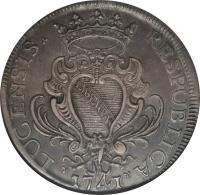 Italian States coin 1 Scudo (1735 - 1750) obverse obverse of 1 Scudo (1735 - 1750) coin with KM# 53 from Italian States. Inscription: LUCENSIS RESPUBLICA 1741