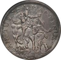 Italian States coin 1 Scudo (1735 - 1750) reverse reverse of 1 Scudo (1735 - 1750) coin with KM# 53 from Italian States. Inscription: SANCTUS / MARTINUS