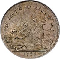 reverse of 1 Piastra - Ferdinando IV - Return of King and Queen from Austria (1791) coin with KM# 212 from Italian States.