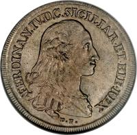 obverse of 120 Grana - Ferdinando IV (1786 - 1795) coin with KM# 198 from Italian States.