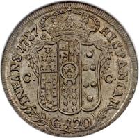 Italian States coin 120 Grana - Ferdinando IV (1786 - 1795) reverse reverse of 120 Grana - Ferdinando IV (1786 - 1795) coin with KM# 198 from Italian States.