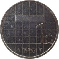 reverse of 1 Gulden - Beatrix (1982 - 2001) coin with KM# 205 from Netherlands. Inscription: 1G 2000