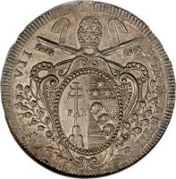 Italian States coin 1 Scudo - Pius VII (1802 - 1807) obverse obverse of 1 Scudo - Pius VII (1802 - 1807) coin with KM# 1249 from Italian States. Inscription: PIVS VII PON · M · AN · III PAX