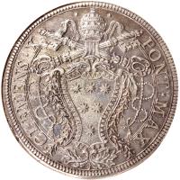 Italian States coin 1 Piastra - Clement X - Holy Year (1675) obverse obverse of 1 Piastra - Clement X - Holy Year (1675) coin with KM# 370 from Italian States.