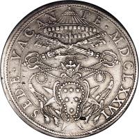 Italian States coin 1 Piastra - Innocent XI - Sede Vacante - Sede Vacante (1676) obverse obverse of 1 Piastra - Innocent XI - Sede Vacante - Sede Vacante (1676) coin with KM# 391 from Italian States. Inscription: SEDE · VACAN TE · MDCLXXXVI