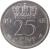 reverse of 25 Cents - Wilhelmina (1948) coin with KM# 178 from Netherlands. Inscription: 25 CENT 1948