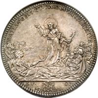 Italian States coin 1 Piastra - Innocent XII - Peace of Ryswick (1698) reverse reverse of 1 Piastra - Innocent XII - Peace of Ryswick (1698) coin with KM# 608 from Italian States. Inscription: GRATIA · VOBIS · ET · PAX · MVLTIPLICETVR S · V · OP · 16 98 ·