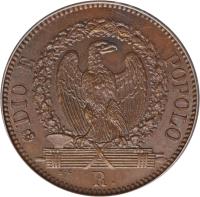 Italian States coin 1 Baiocco (1849) obverse obverse of 1 Baiocco (1849) coin with KM# 22 from Italian States. Inscription: DIO E POPOLO N · C · R.