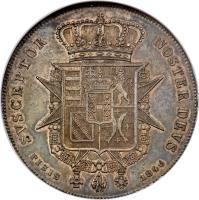 Italian States coin 1 Quattro - Leopold II (1845 - 1859) reverse reverse of 1 Quattro - Leopold II (1845 - 1859) coin with C# 75b from Italian States. Inscription: SVSCEPTOR NOSTER DEVS PISIS 1846