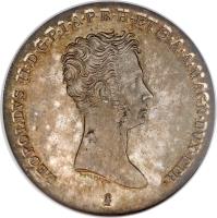 Italian States coin 1 Quattro - Leopold II (1833 - 1841) obverse obverse of 1 Quattro - Leopold II (1833 - 1841) coin with C# 75a from Italian States. Inscription: LEOPOLDVS II · D · G · P · I · A · P · R · H · ET B · A · A · MAGN · DVX · ETR · PICALET