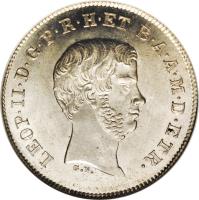 obverse of 1 Paolo - Leopold II (1842 - 1858) coin with C# 70a from Italian States.