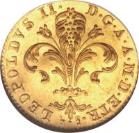 Italian States coin 1 Zecchino - Leopold II (1824 - 1853) obverse obverse of 1 Zecchino - Leopold II (1824 - 1853) coin with C# 76 from Italian States. Inscription: LEOPOLDVS II · D · G · A · A · M · D · ETR · N ·