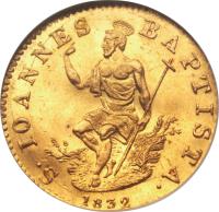 Italian States coin 1 Zecchino - Leopold II (1824 - 1853) reverse reverse of 1 Zecchino - Leopold II (1824 - 1853) coin with C# 76 from Italian States. Inscription: S. IOANNES BAPTISTA · 1852