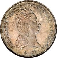 obverse of 1 Francescone / 10 Paoli - Ferdinand III (1791 - 1801) coin with C# 37 from Italian States. Inscription: FERDINANDVS · III · D · G · P · R · H · ET · B · A · A · M · D · ETRVR ·