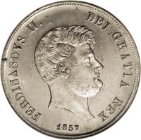 obverse of 60 Grana - Ferdinando II (1846 - 1859) coin with KM# 361 from Italian States.