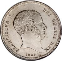 obverse of 120 Grana - Francesco I (1825 - 1828) coin with KM# 294 from Italian States.