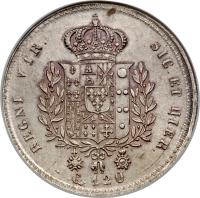 reverse of 120 Grana - Francesco I (1825 - 1828) coin with KM# 294 from Italian States.