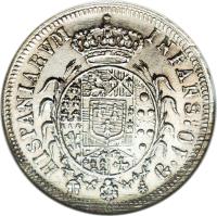 reverse of 10 Grana - Ferdinand I (1818) coin with KM# 282 from Italian States.