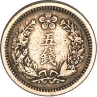 reverse of 5 Chon - Kuang Mu - Russian Occupation (1902) coin with KM# 1122 from Korea.