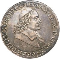 Liege coin 1 Ducaton - Maximilien-Henri (1666 - 1683) obverse obverse of 1 Ducaton - Maximilien-Henri (1666 - 1683) coin with KM# 84 from Liege. Inscription: MAX · HEN · D · G · A · C · P · E · EP · ET · PRINC · LEOD · 1671