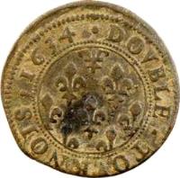 Lorraine coin Double-Tournois - Henriette de Lorraine (1633 - 1634) reverse reverse of Double-Tournois - Henriette de Lorraine (1633 - 1634) coin with CGKL# 698 from Lorraine.