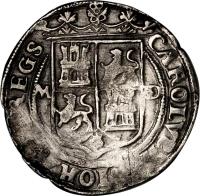 Mexico coin 2 Reales - Carlos I - KAROLVS ET IOHANA (1542 - 1555) obverse obverse of 2 Reales - Carlos I - KAROLVS ET IOHANA (1542 - 1555) coin with MB# 12 from Mexico. Inscription: CAROLVS:ET:IOHANA:REGS M O