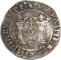 reverse of 4 Reales - Carlos I (1536 - 1541) coin with MB# 16 from Mexico.