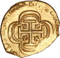 Mexico coin 1 Escudo - Felipe V (1702 - 1714) reverse reverse of 1 Escudo - Felipe V (1702 - 1714) coin with KM# 51 from Mexico.