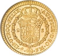 Mexico coin 2 Escudos - Carlos IV (1791 - 1808) reverse reverse of 2 Escudos - Carlos IV (1791 - 1808) coin with KM# 132 from Mexico.
