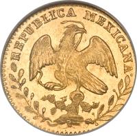 Mexico coin 2 Escudos (1825 - 1870) obverse obverse of 2 Escudos (1825 - 1870) coin with KM# 380 from Mexico.