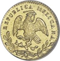 Mexico coin 1/2 Escudo (1825 - 1870) obverse obverse of 1/2 Escudo (1825 - 1870) coin with KM# 378 from Mexico.