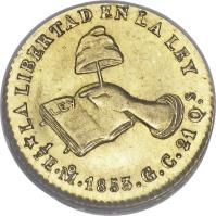 reverse of 1/2 Escudo (1825 - 1870) coin with KM# 378 from Mexico.