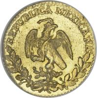 obverse of 1 Escudo (1825 - 1870) coin with KM# 379 from Mexico.