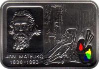 Poland coin 20 Złotych - Jan Matejko (2002) reverse reverse of 20 Złotych - Jan Matejko (2002) coin with Y# 442 from Poland. Inscription: JAN MATEJKO 1838-1893