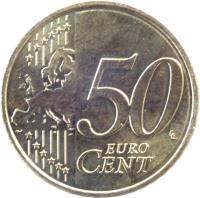 reverse of 50 Euro Cent - Willem-Alexander - 2'nd Map (2014 - 2015) coin with KM# 349 from Netherlands. Inscription: 50 EURO CENT LL