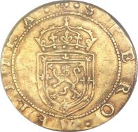 Scotland coin 1 Rider - James VI (1593 - 1601) reverse reverse of 1 Rider - James VI (1593 - 1601) coin with SP# 5458 from Scotland. Inscription: · SPERO · MELIORA ·