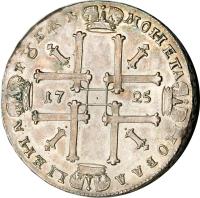 Russia coin 1 Rouble - Peter I (1722 - 1725) reverse reverse of 1 Rouble - Peter I (1722 - 1725) coin with KM# 162 from Russia. Inscription: МОНЕТА НОВАѦ ЦЕНА РУБЛЬ